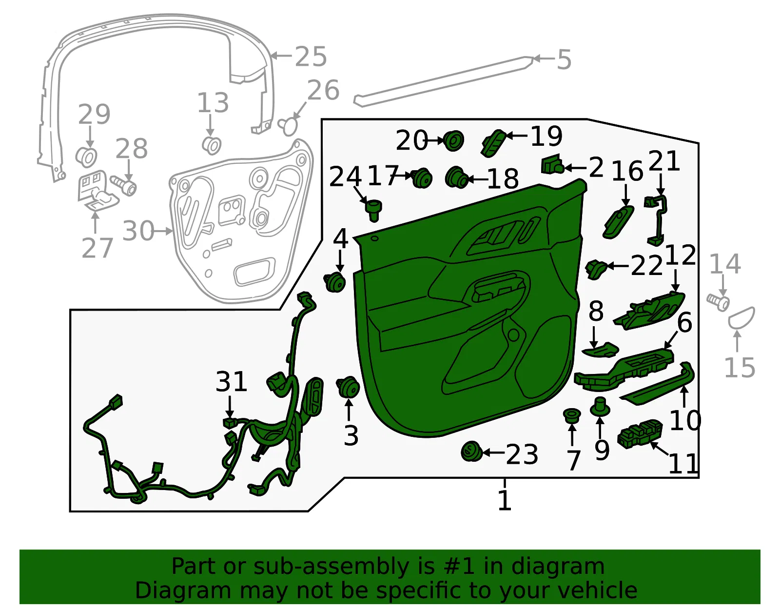 Door Trim Panel - GM (84647439) - view 2