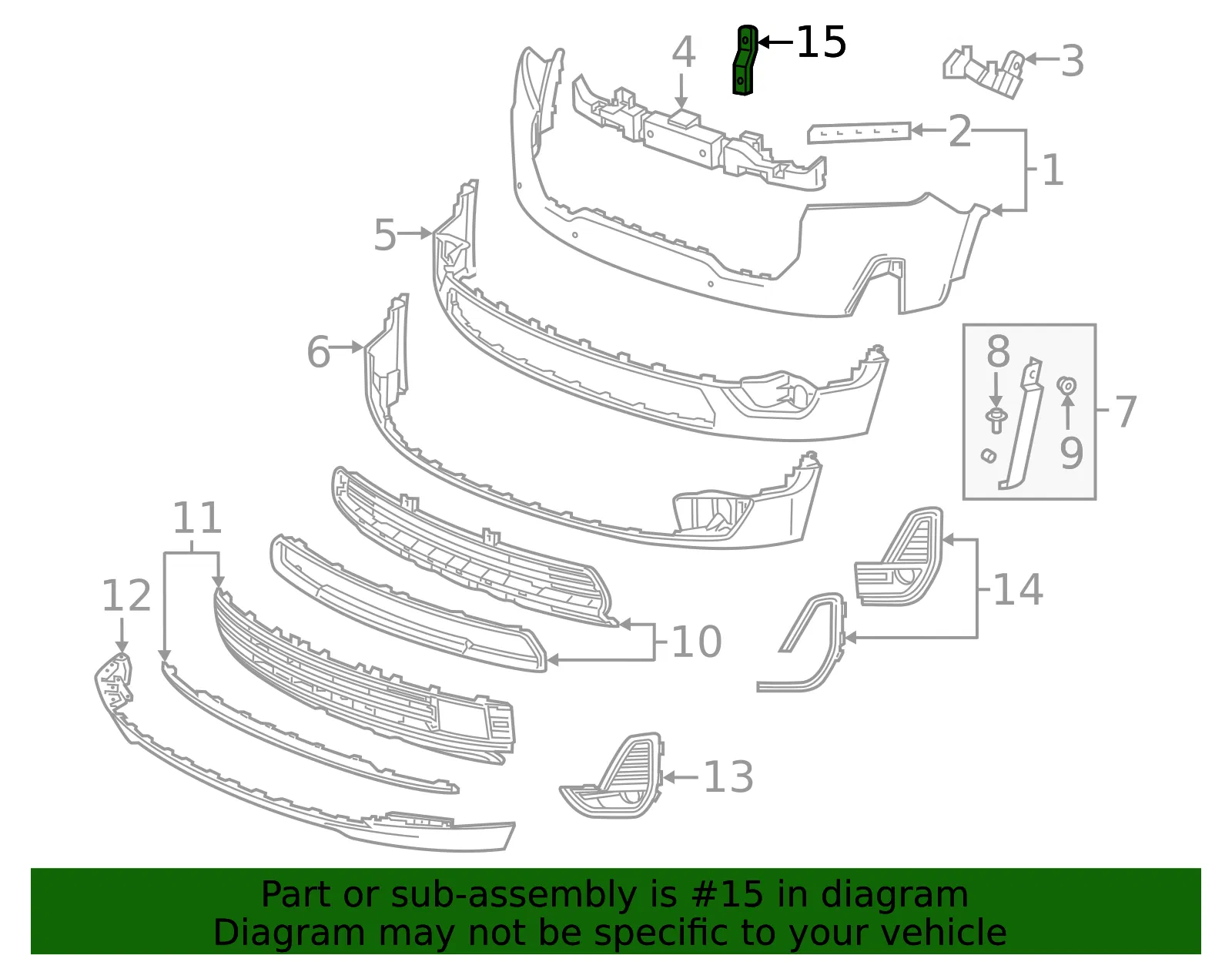 Front Grille Support Reinforcement - GM (84656304) - view 3
