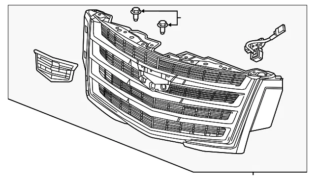 Black Front Upper Grille - GM (84661792) - view 2