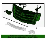 Black Front Upper Grille - GM (84661792) - view 6