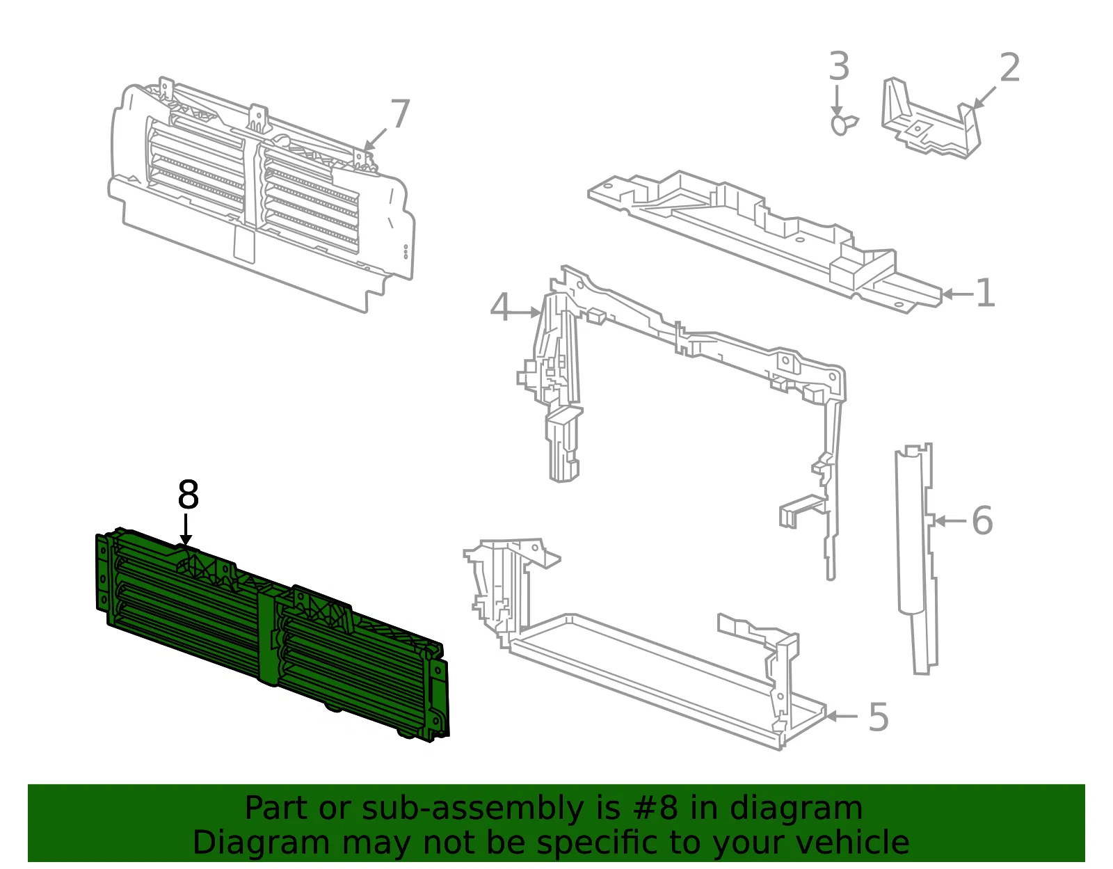Front Bumper Lower Shutter - GM (84674470) - view 4