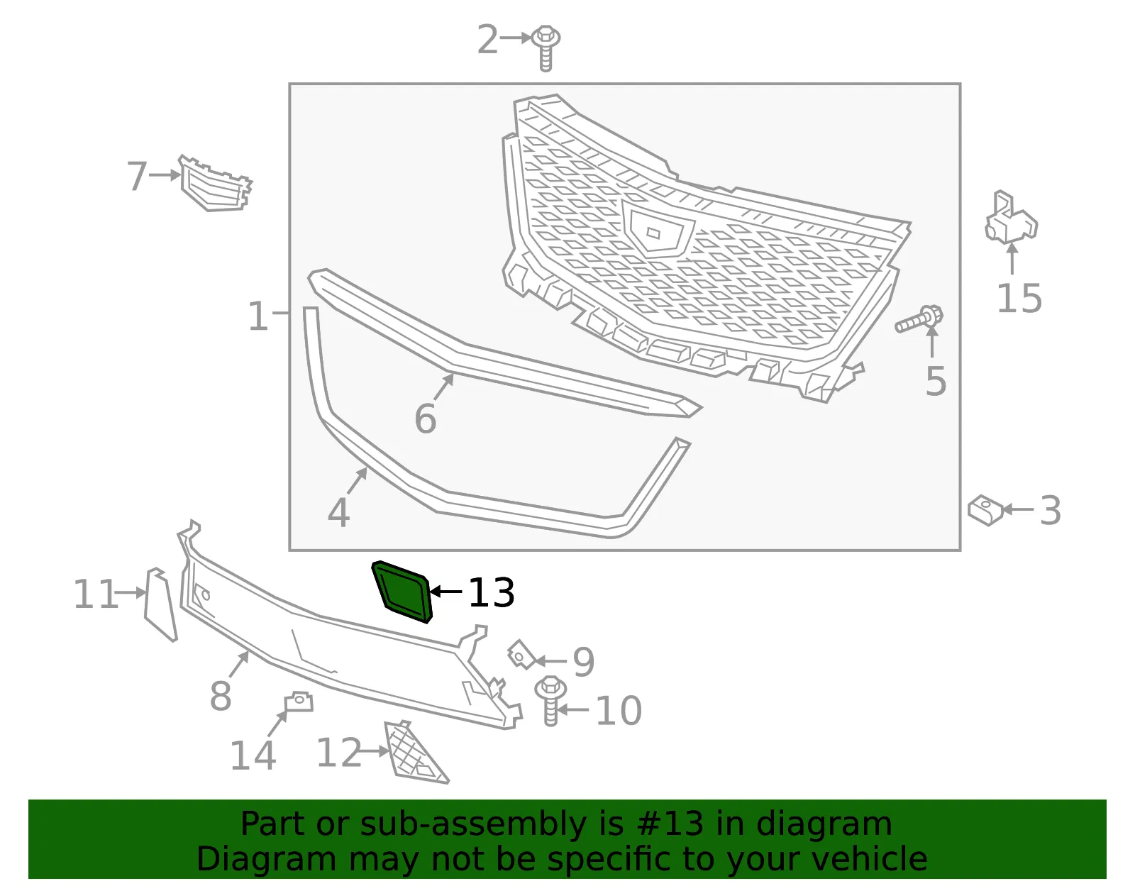 Front Grille Insert - GM (84684924) - view 4