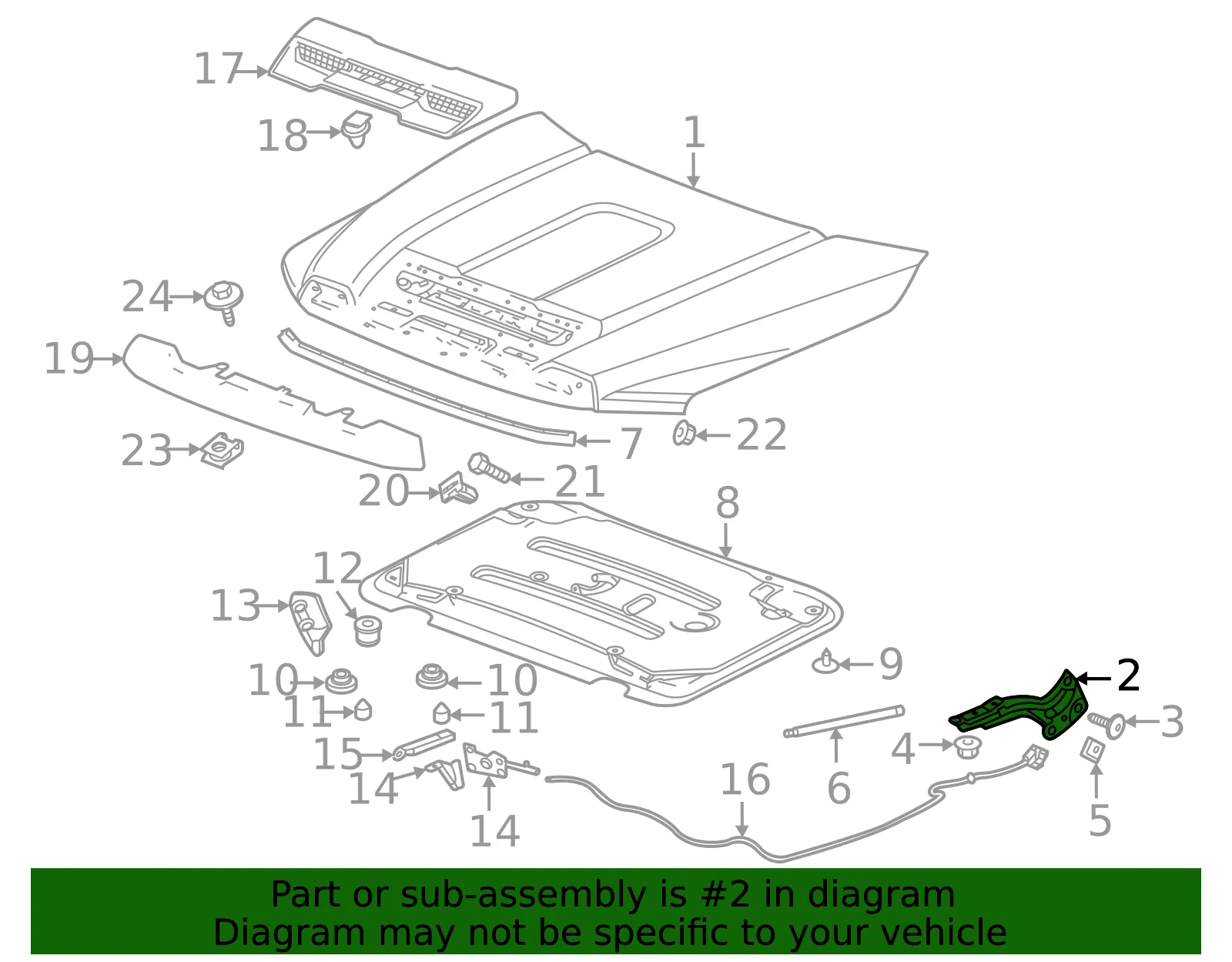 Driver Side Hood Hinge - GM (84687769) - view 4