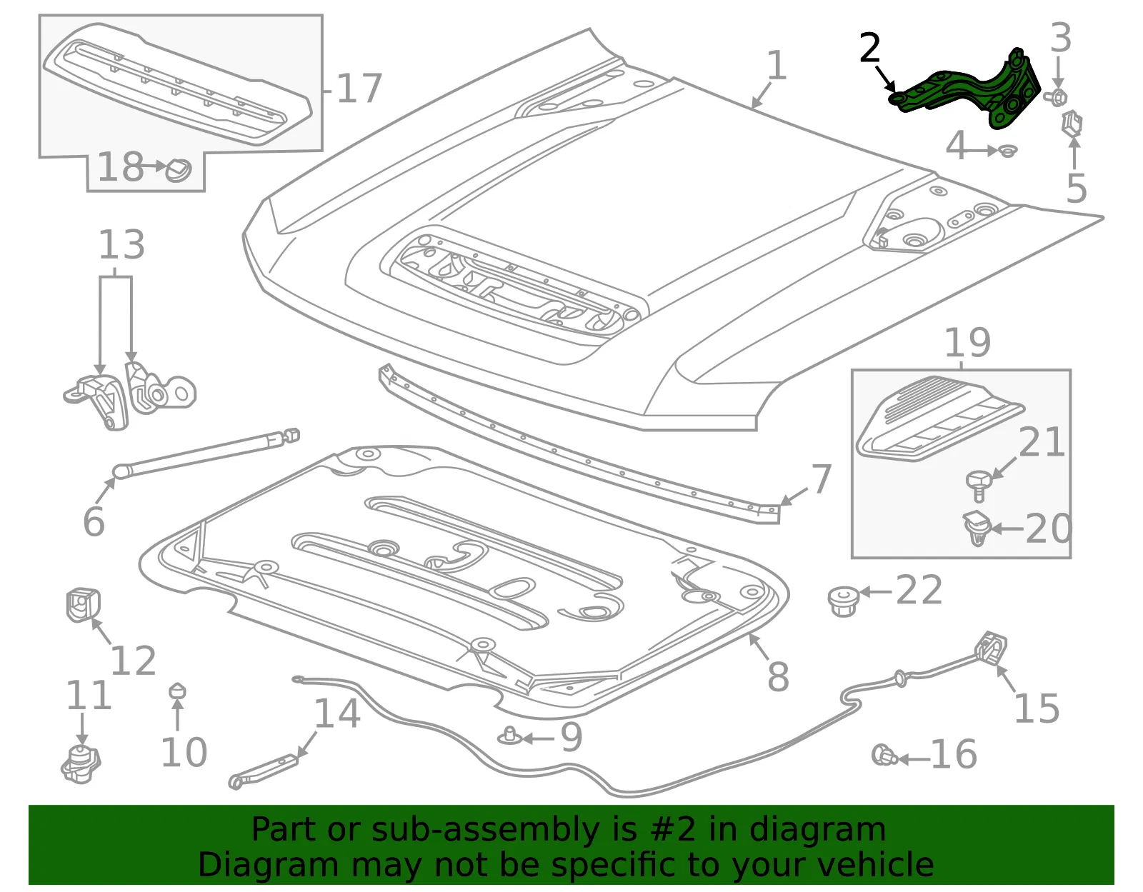 Driver Side Hood Hinge - GM (84687771) - view 4