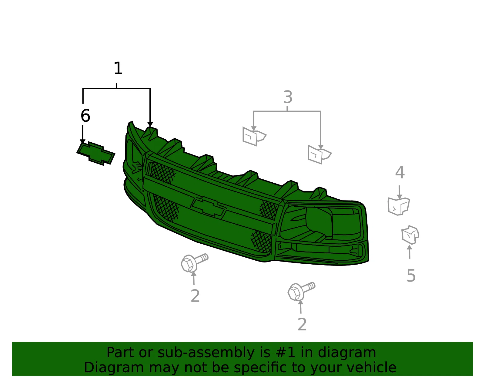 Front Grille - GM (84689072) - view 4