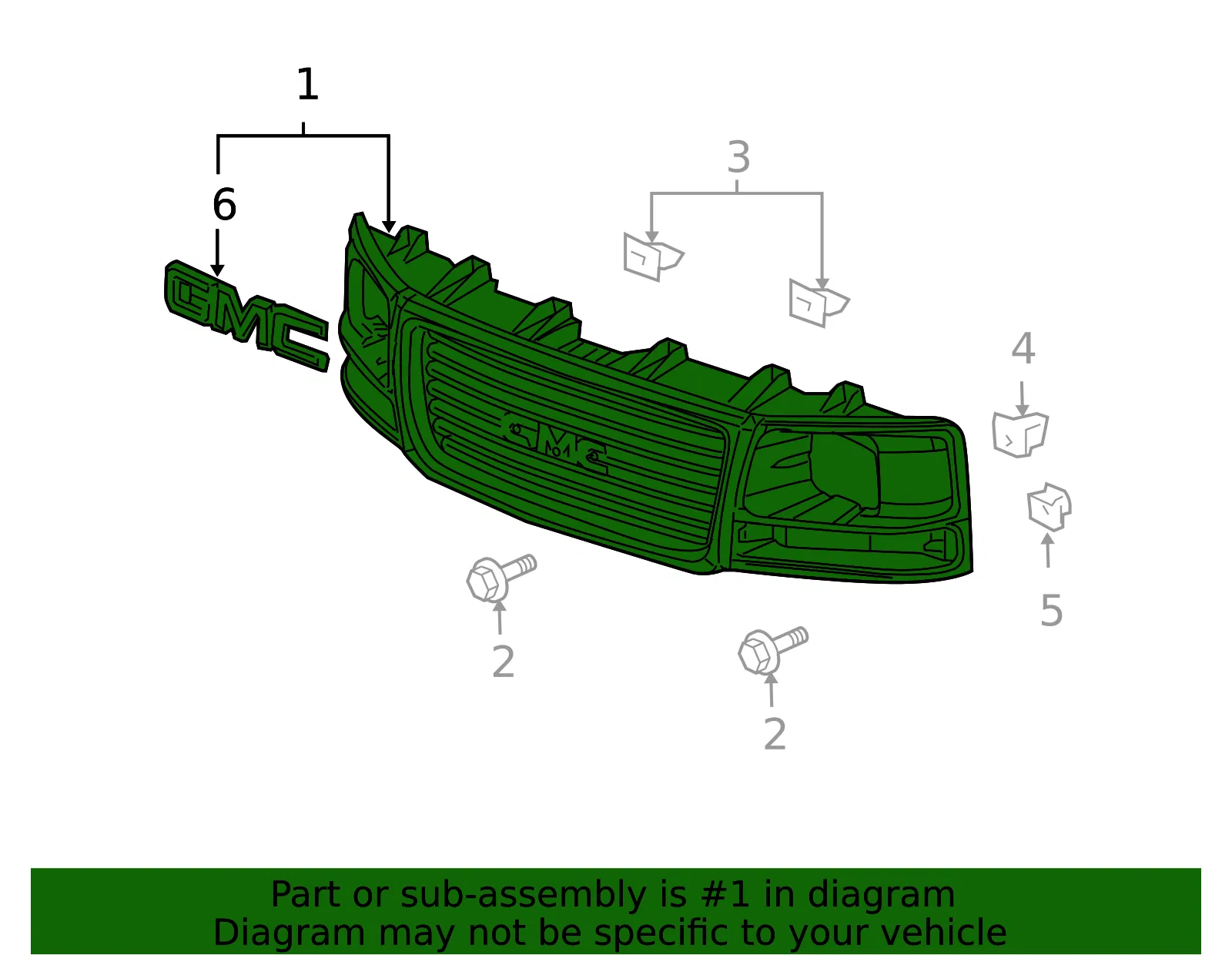 Front Grille - GM (84689073) - view 4