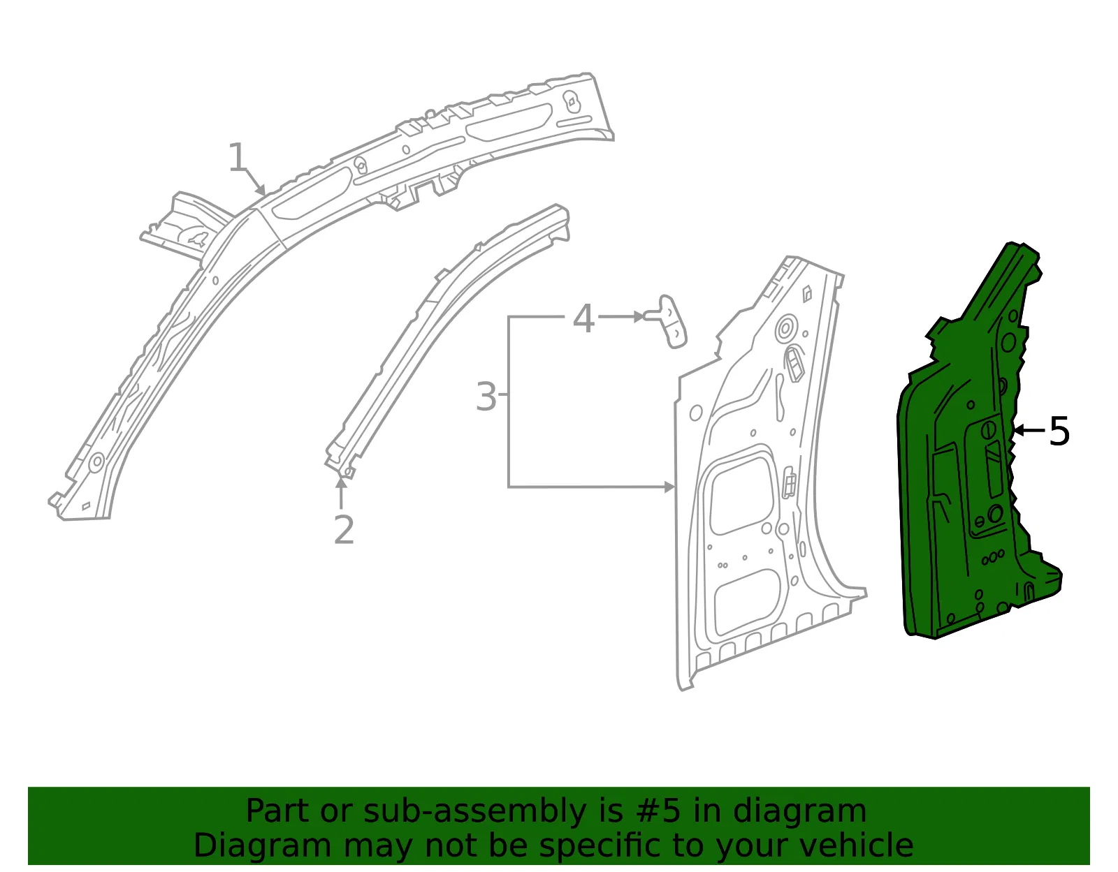 Driver Side A-Pillar Outer Panel - GM (84691641) - view 3