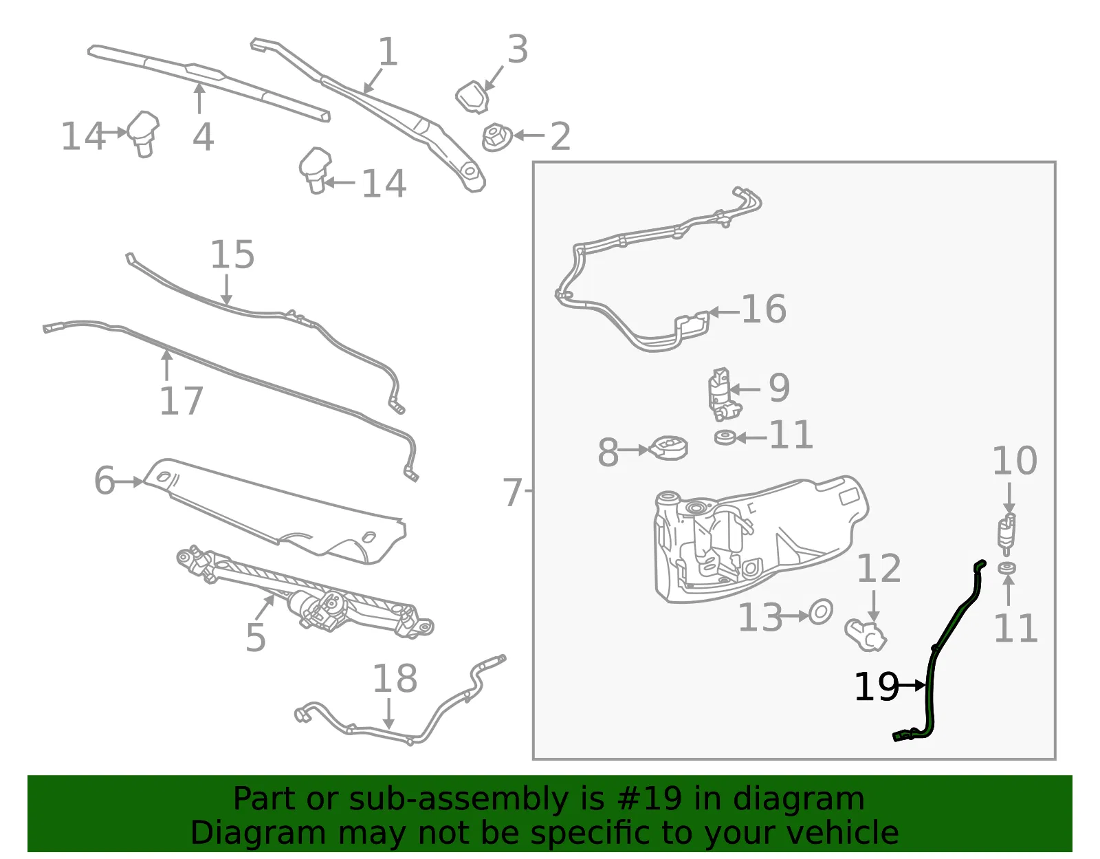 Windshield Washer Pump Hose - GM (84699145) - view 4