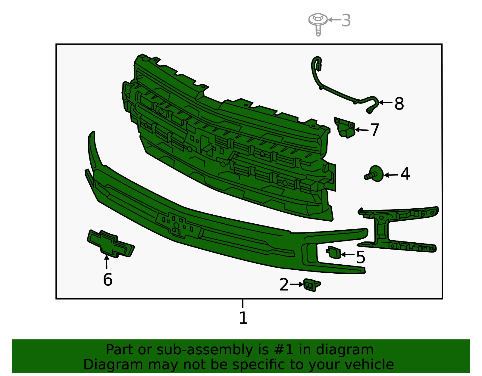 Front Grille - GM (84699839) - view 5