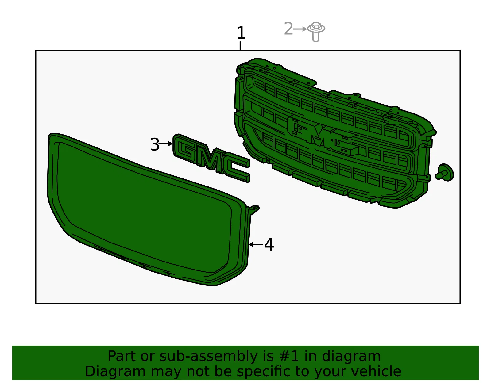 Front Upper Grille - GM (84722260) - view 4