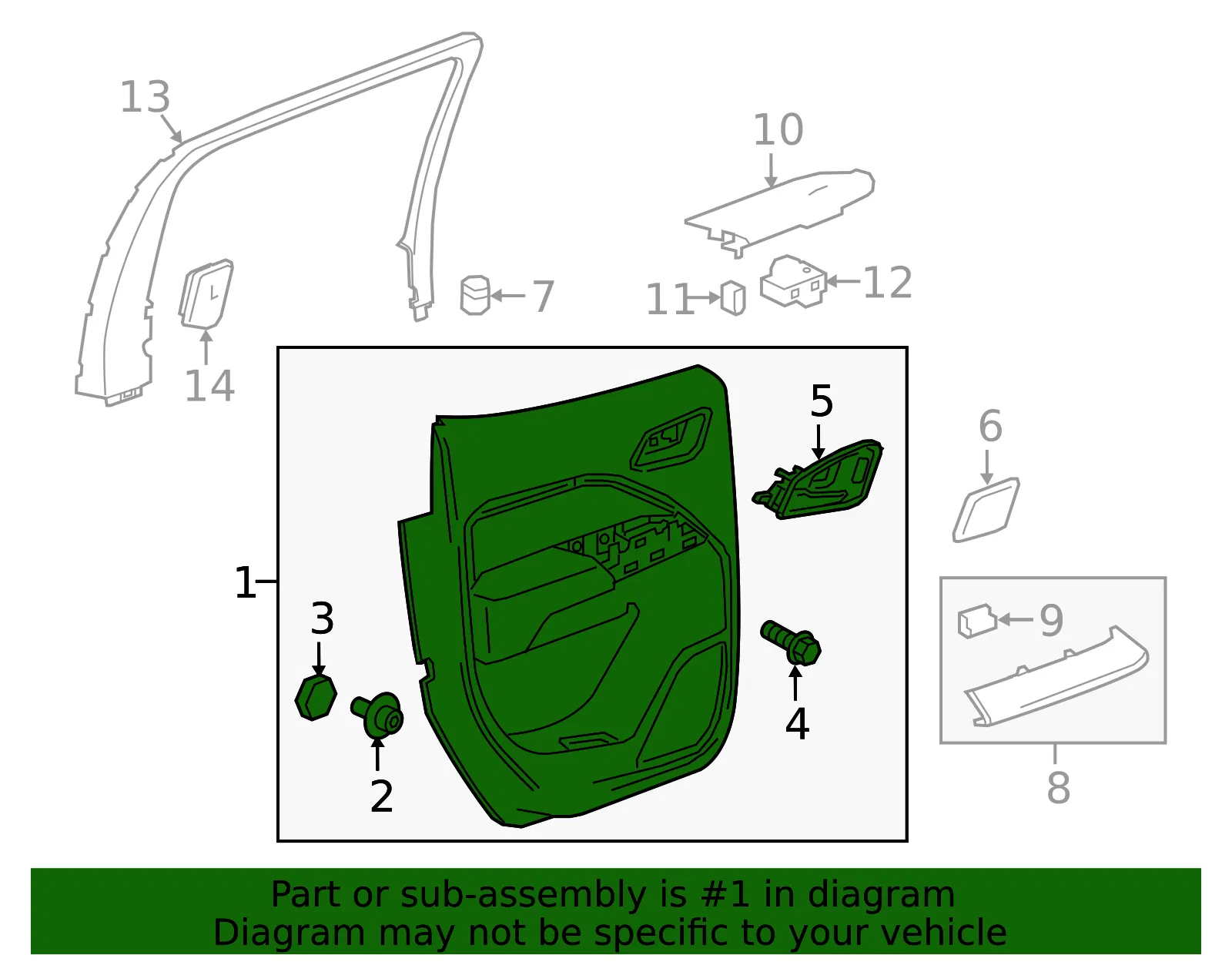 Door Trim Panel - GM (84725472) - view 2