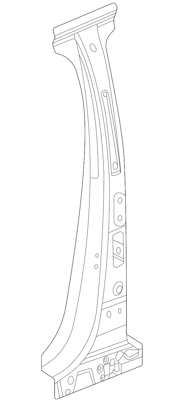 Driver Side B-Pillar Outer Panel Reinforcement - GM (84725672) - view 2