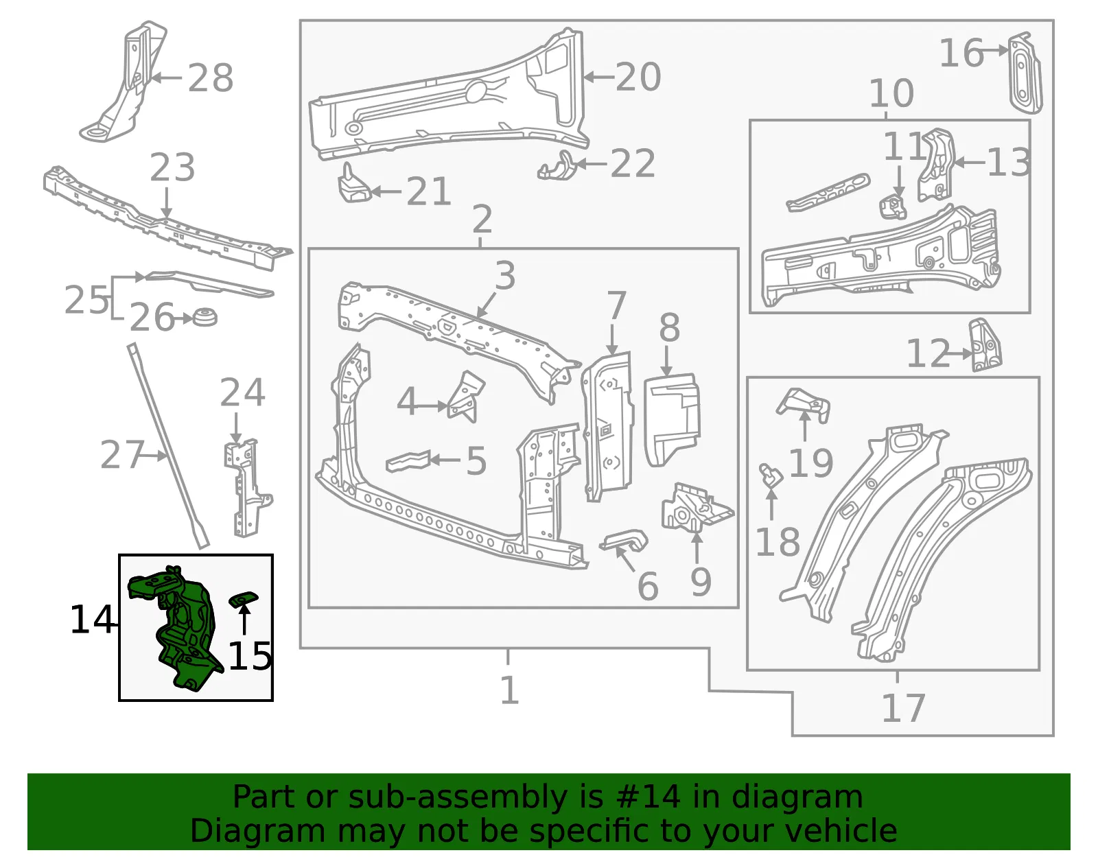 Front Driver Side Bumper Cover Outer Support Bracket - GM (84742543) - view 4