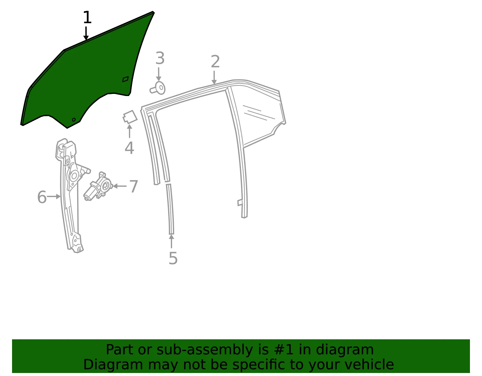 Front Window - Passenger Side (RH) - GM (84749628) - view 3