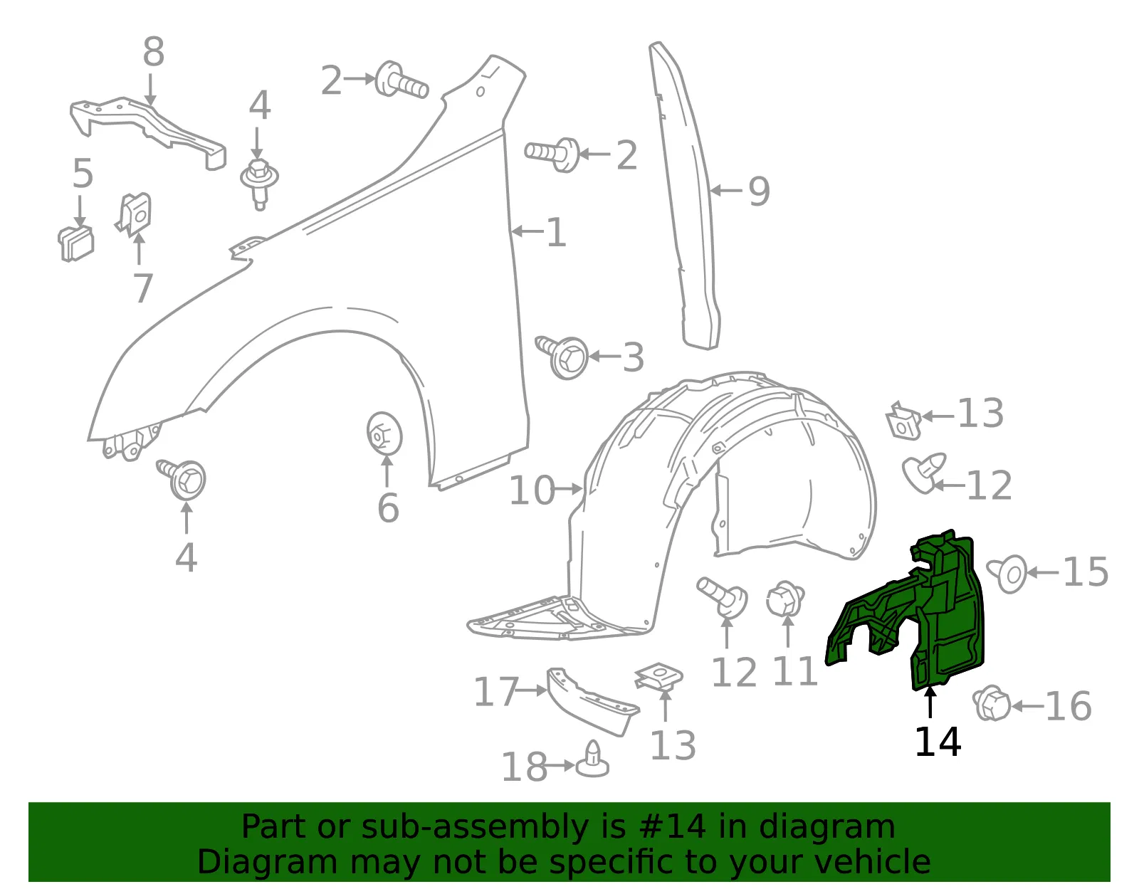 Front Driver Side Engine Splash Shield - GM (84758769) - view 4