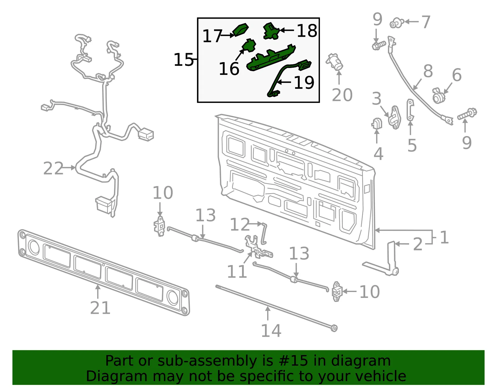 Tailgate Latch Handle - GM (84762645) - view 3