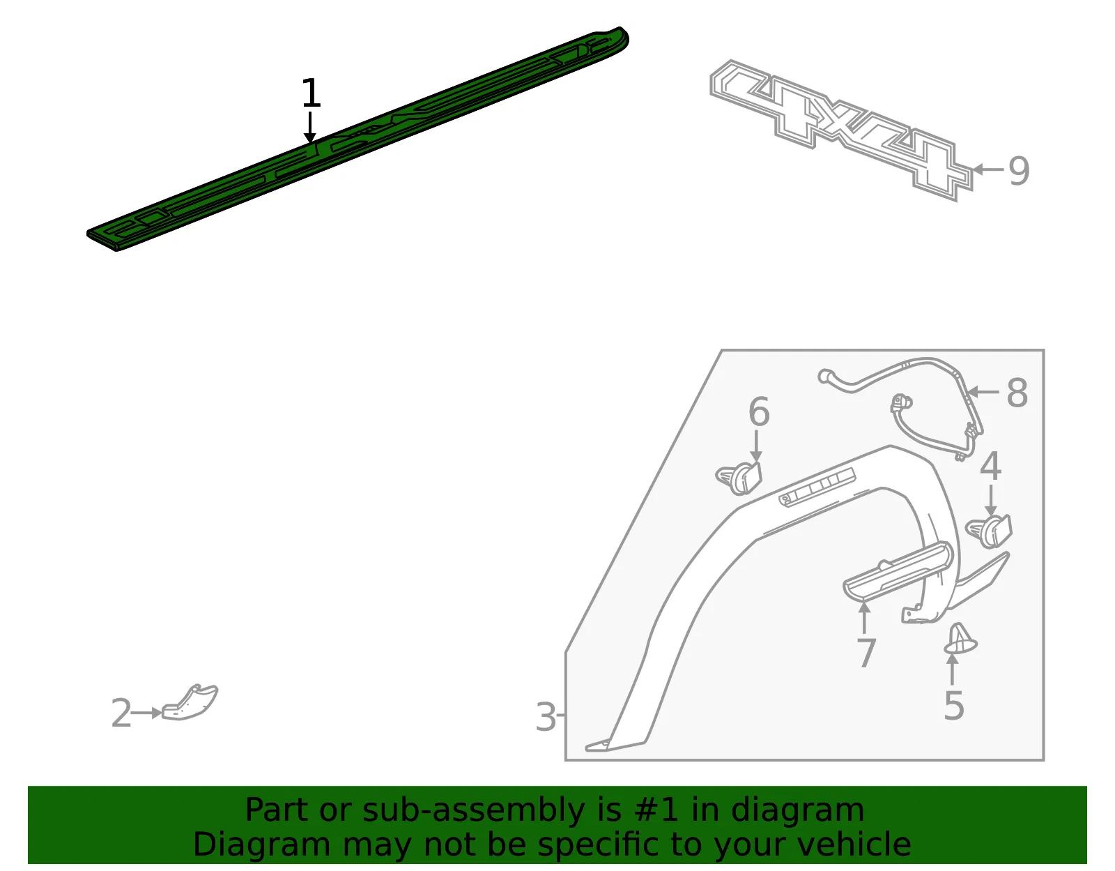 Upper Molding - GM (84777539) - view 4