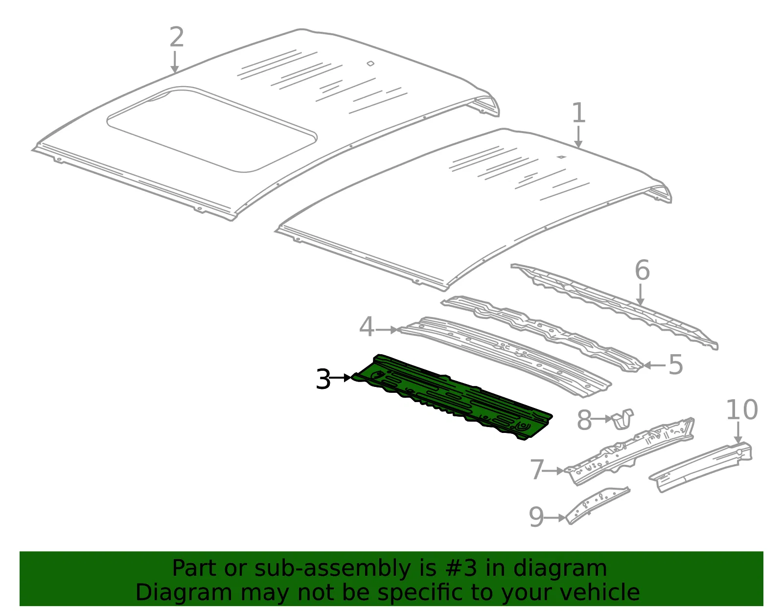Windshield Header - GM (84785405) - view 3