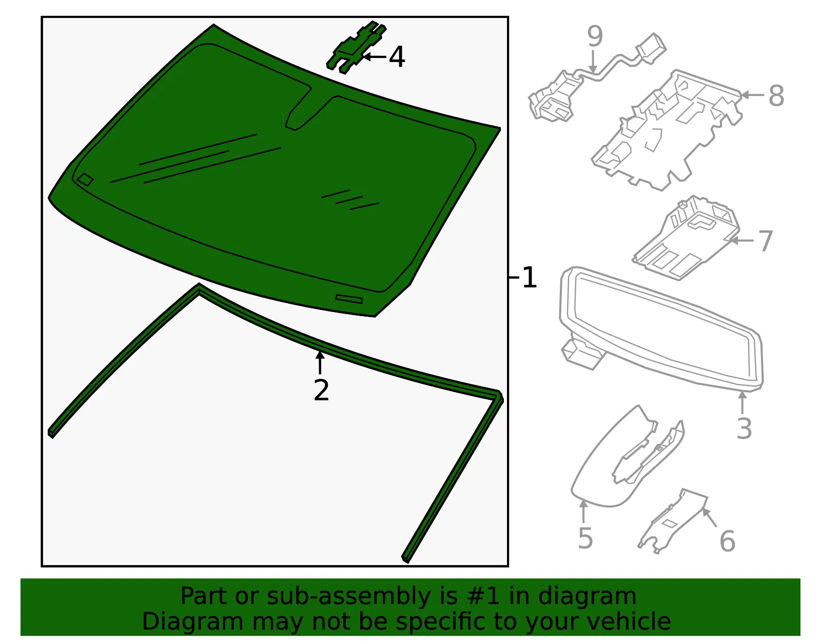 Windshield - GM (84810929) - view 3