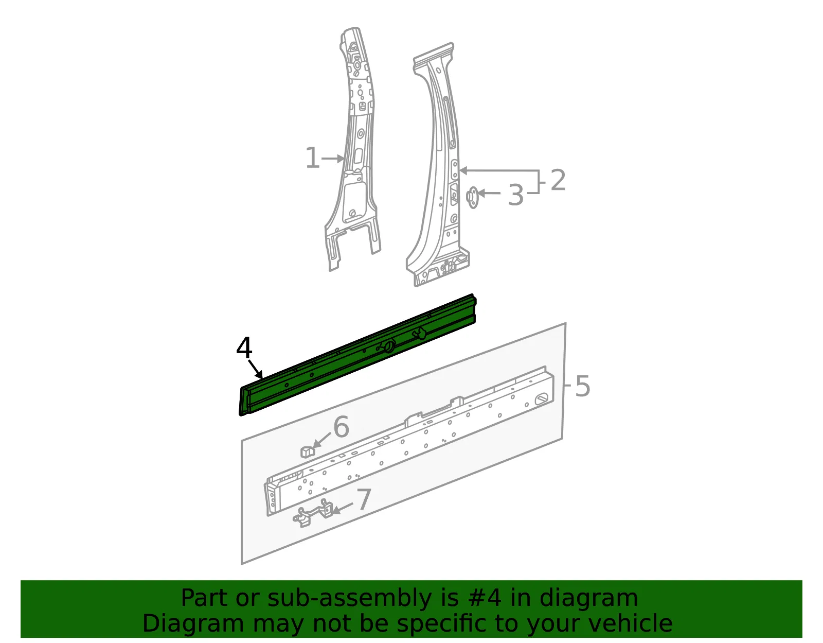 Driver Side Rocker Inner Panel - GM (84812579) - view 3