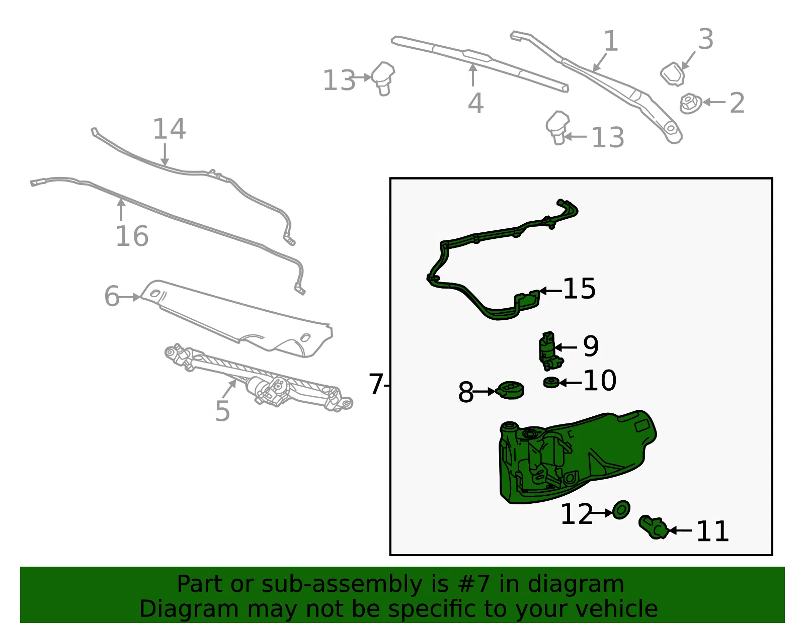 Windshield Washer Solvent Container - GM (84816822) - view 5
