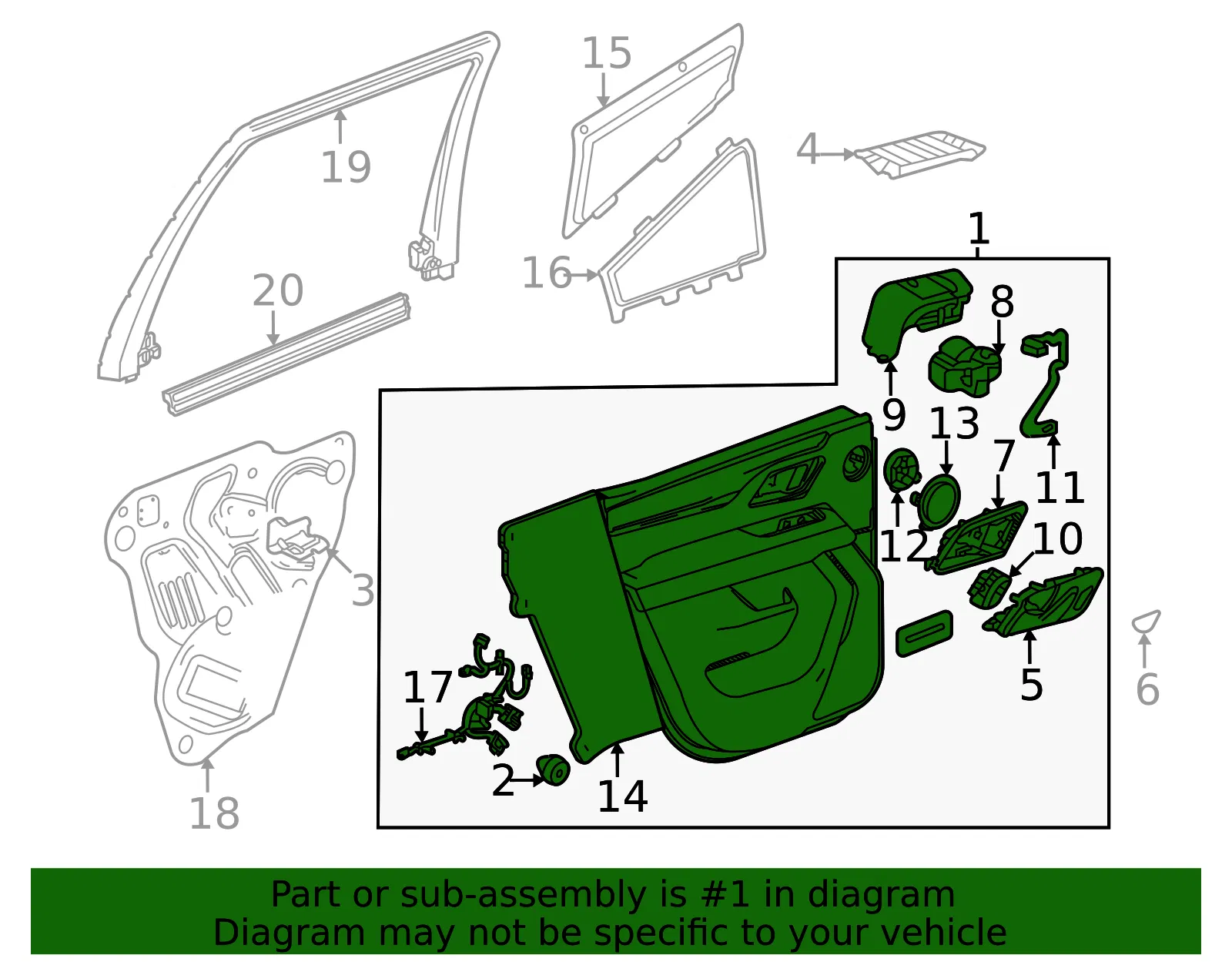 Door Trim Panel - GM (84823521) - view 2