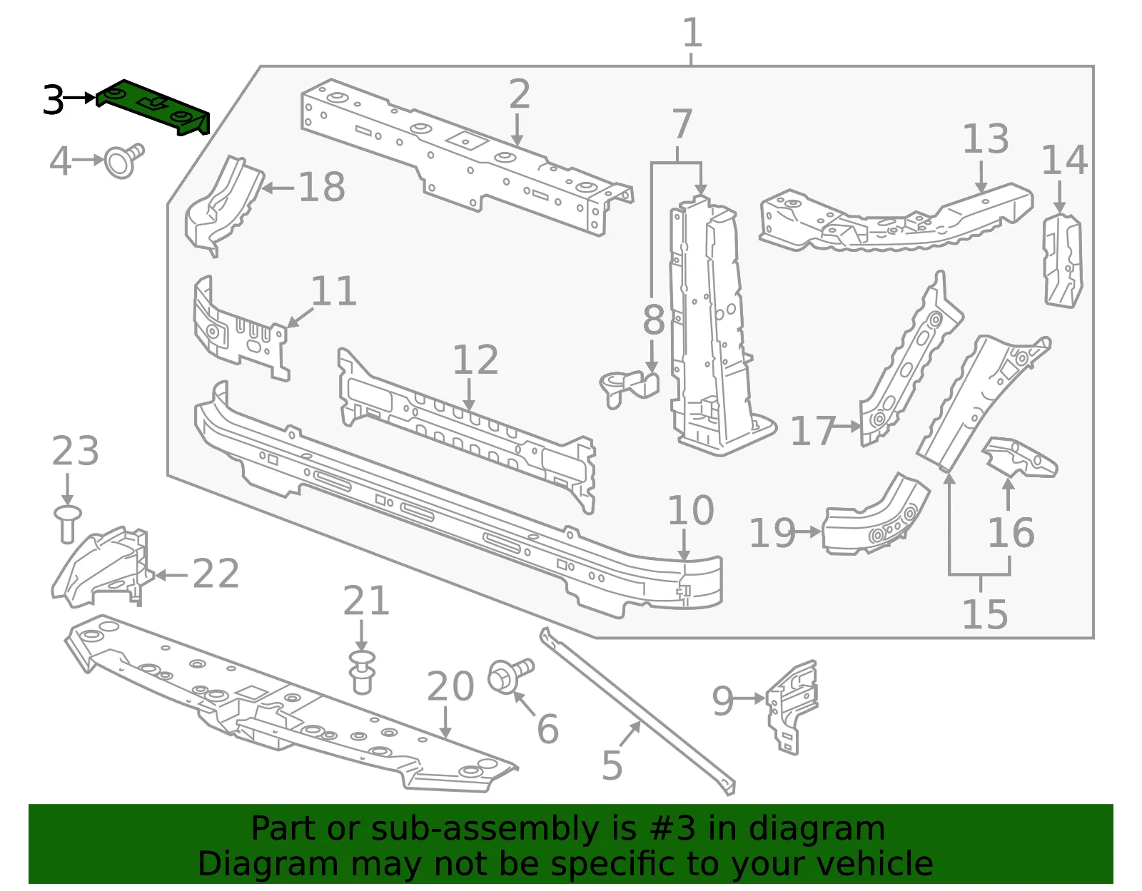 Front Grille Support Bracket - GM (84827977) - view 4