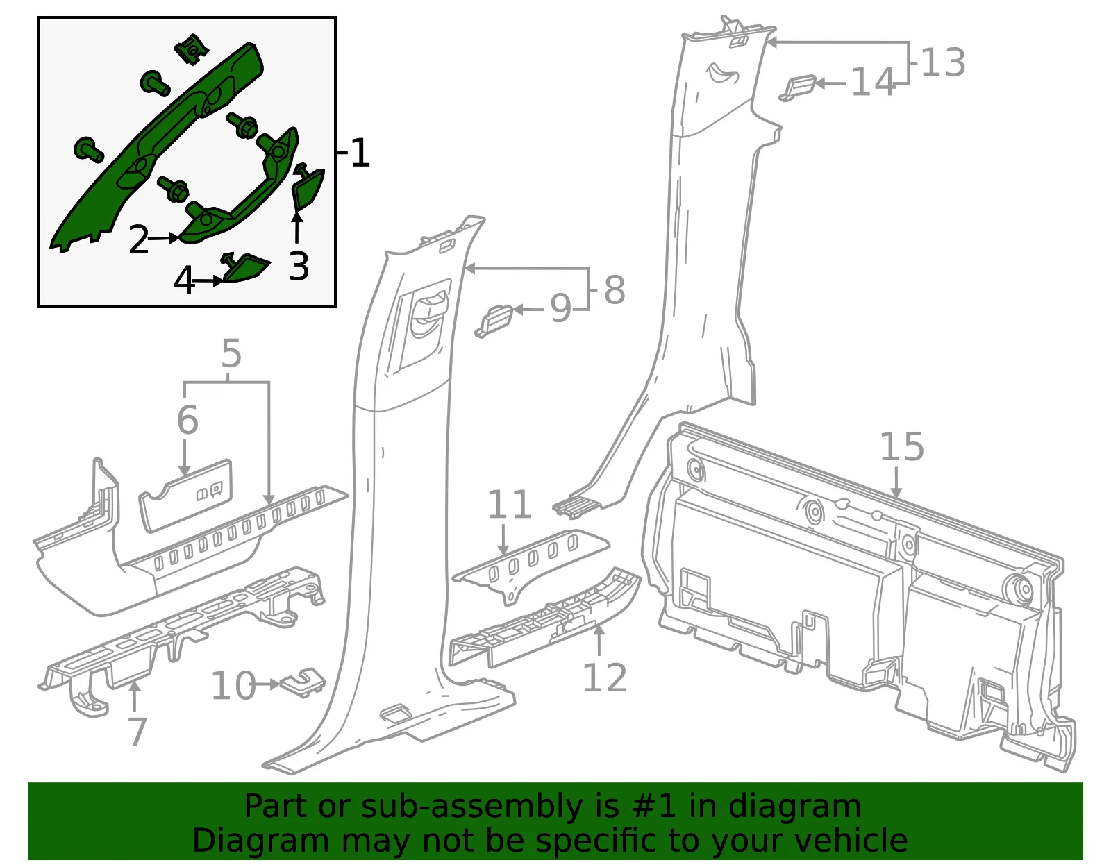 Windshield Pillar Trim - GM (84838080) - view 3