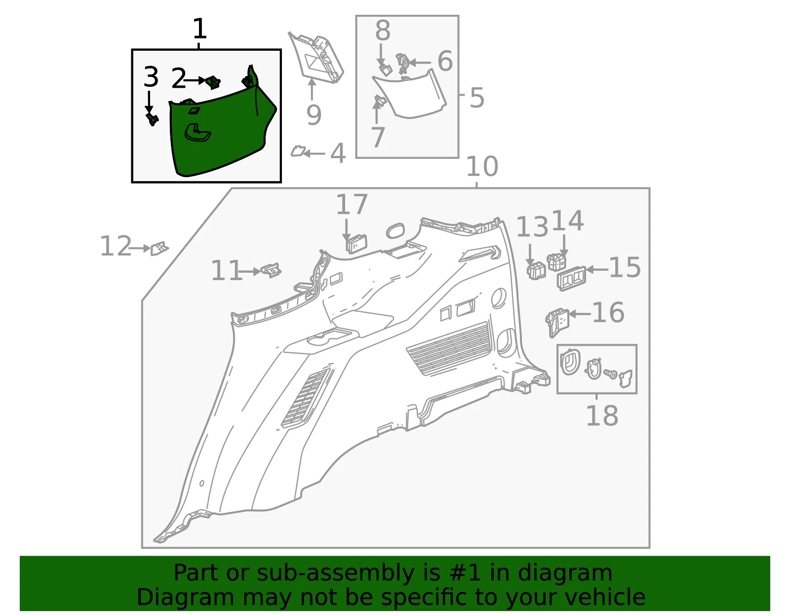 Lock Pillar Trim - GM (84842817) - view 3