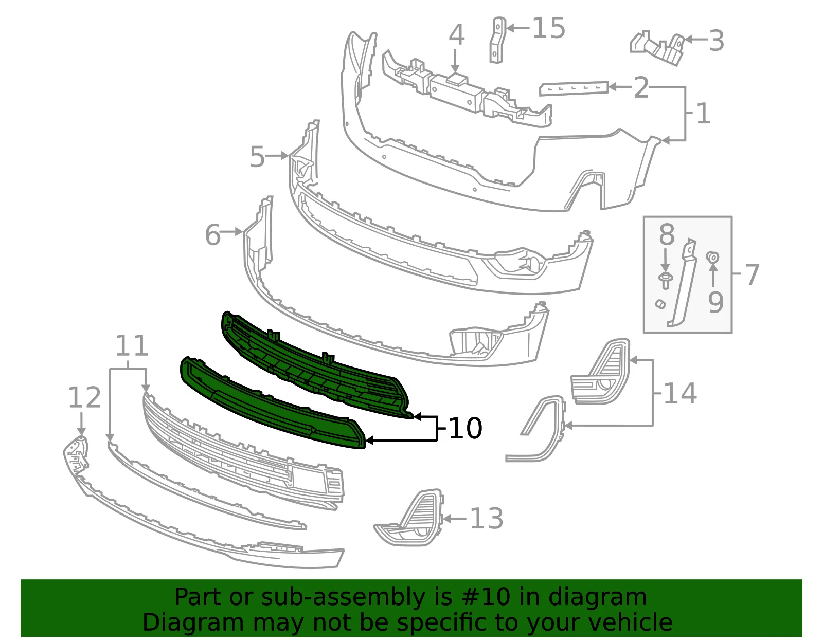 Black Front Lower Grille - GM (84849521) - view 3