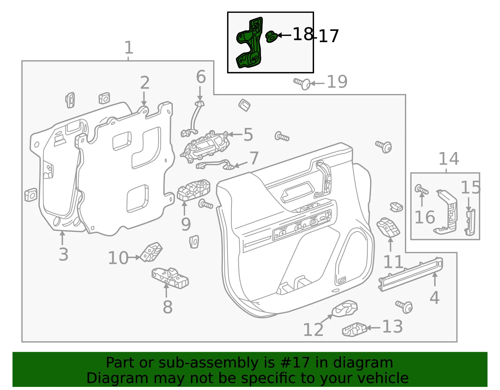 Front Driver Side Door Armrest Bracket - GM (84849862) - view 4