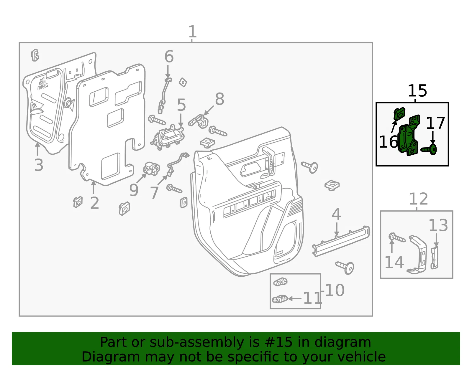 Interior Door Pull Handle Support - GM (84849865) - view 3