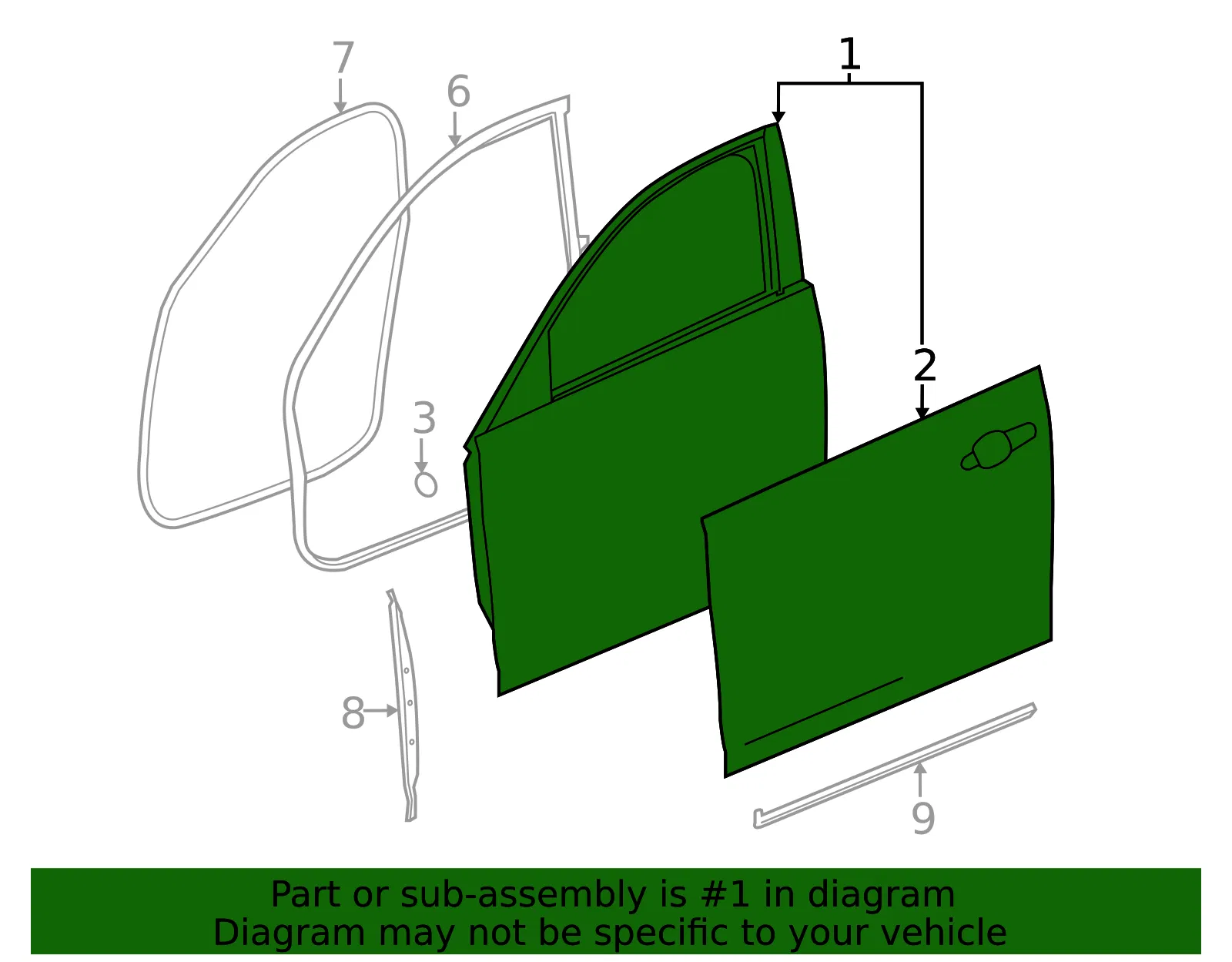 Front Driver Side Door - GM (84862360) - view 3