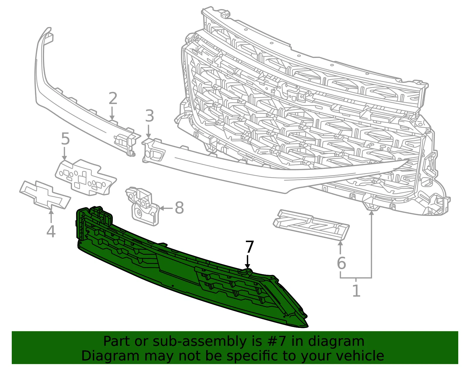 Lower Grille - GM (84870702) - view 3