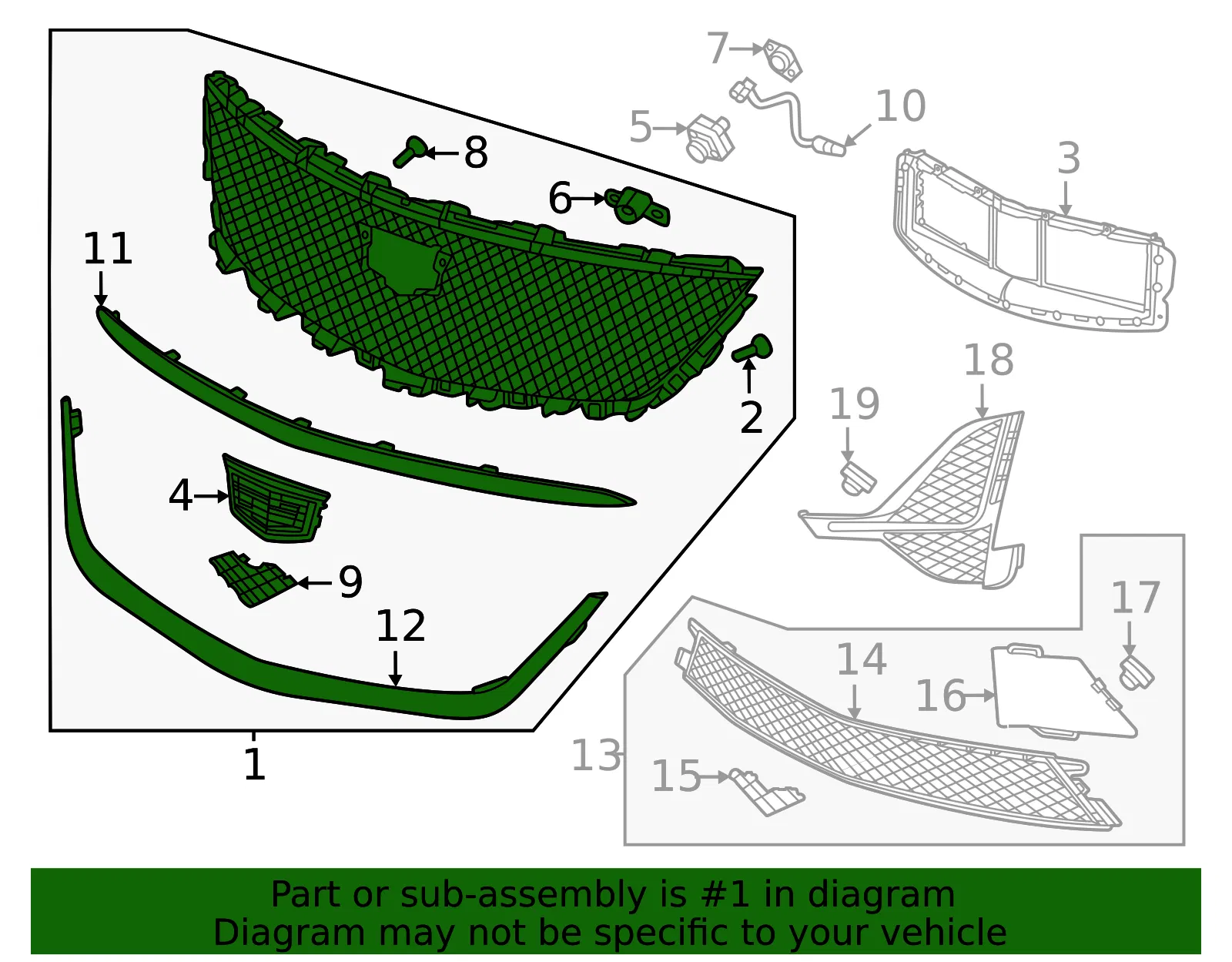 Front Grille - GM (84871441) - view 3