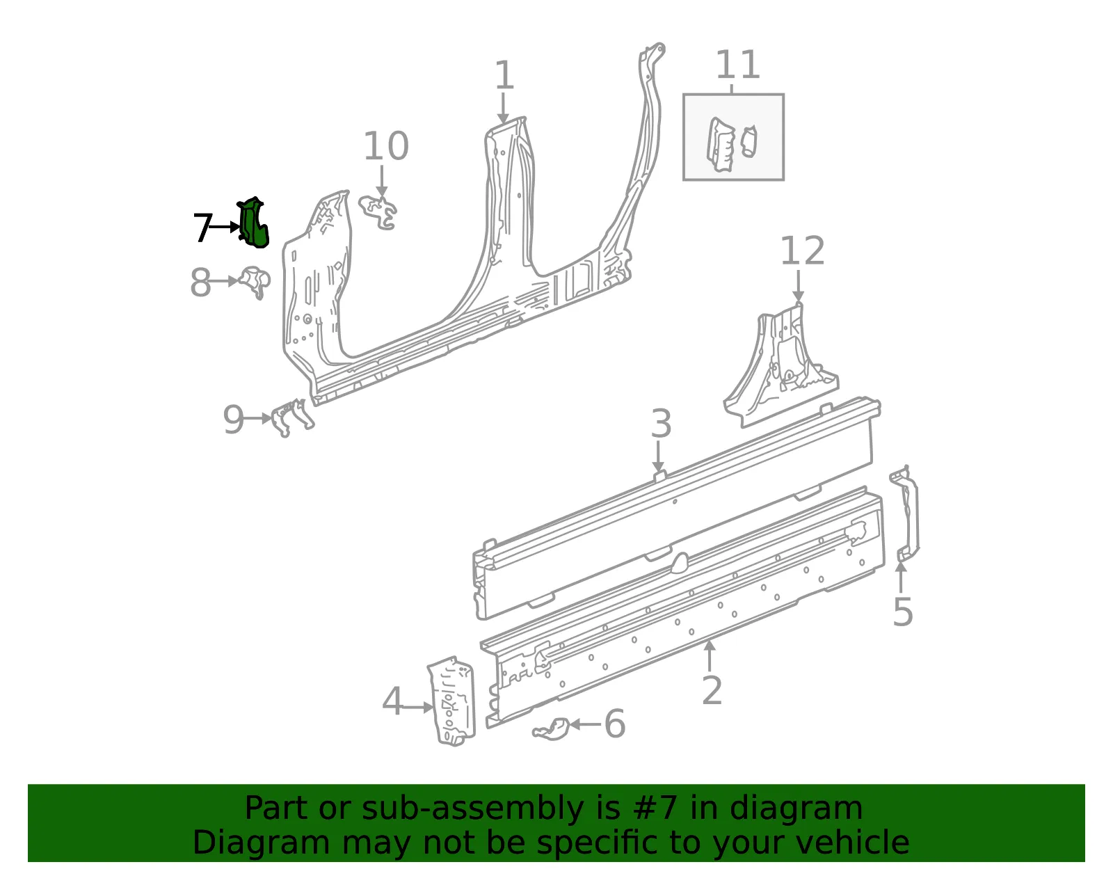 Inner Rocker Upper Bracket - GM (84877744) - view 3