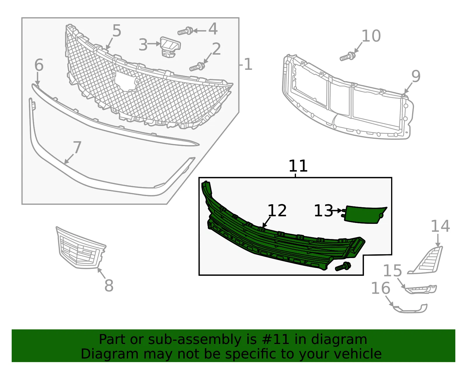 Lower Grille - GM (84890694) - view 3