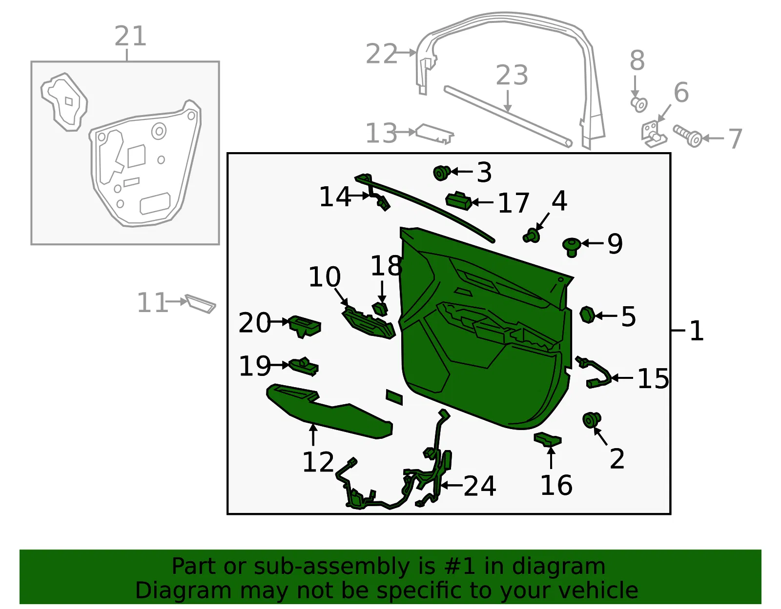 Door Trim Panel - GM (84890959) - view 2