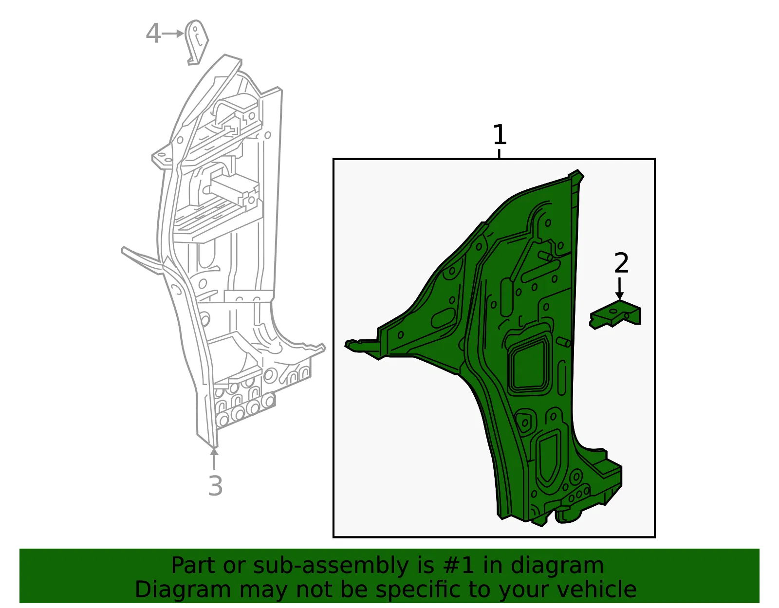 Inner Hinge Pillar - GM (84904720) - view 3