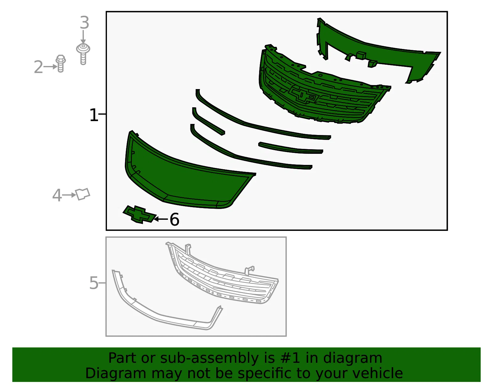 Upper Grille - GM (84928296) - view 5