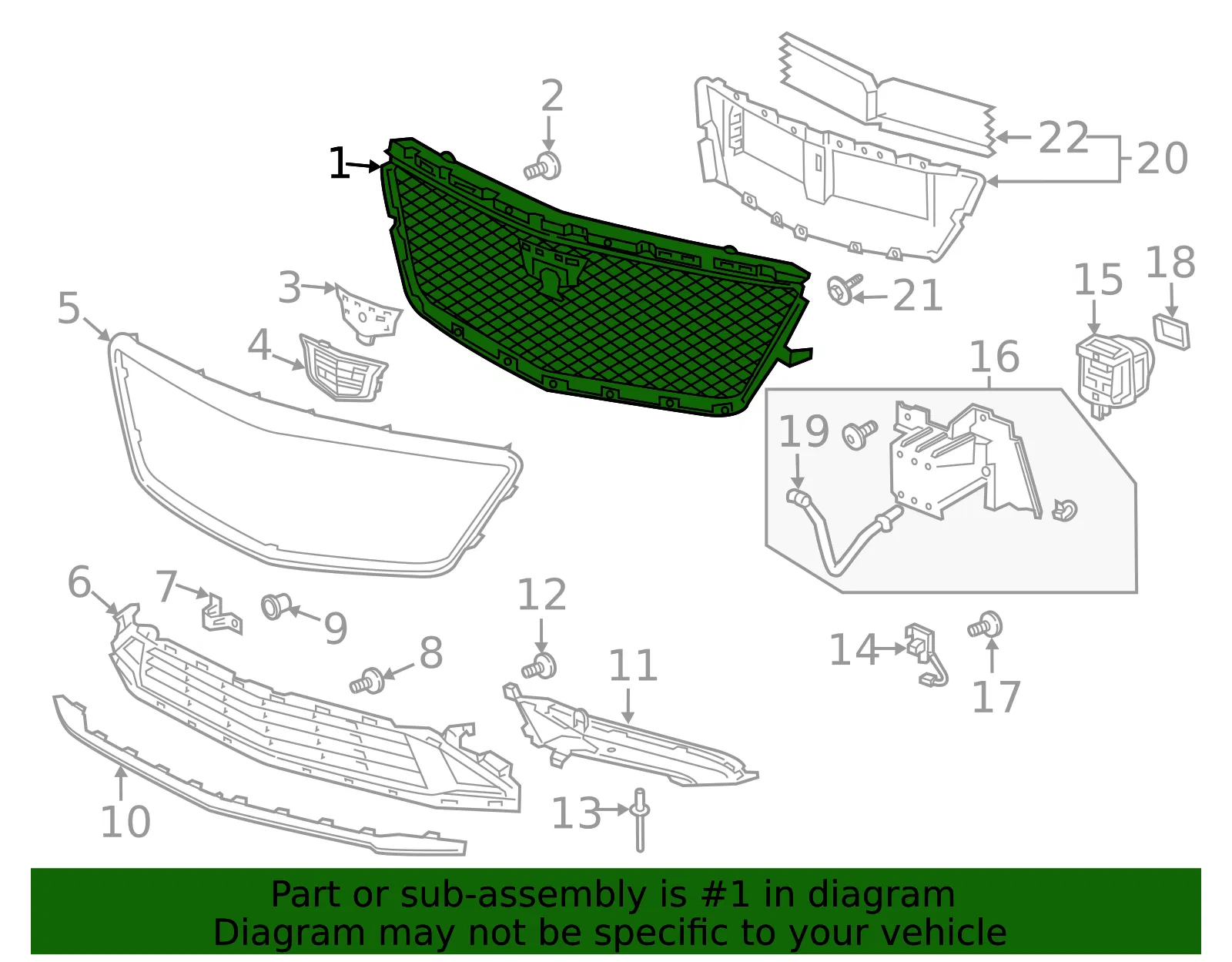 Front Grille - GM (84939299) - view 3