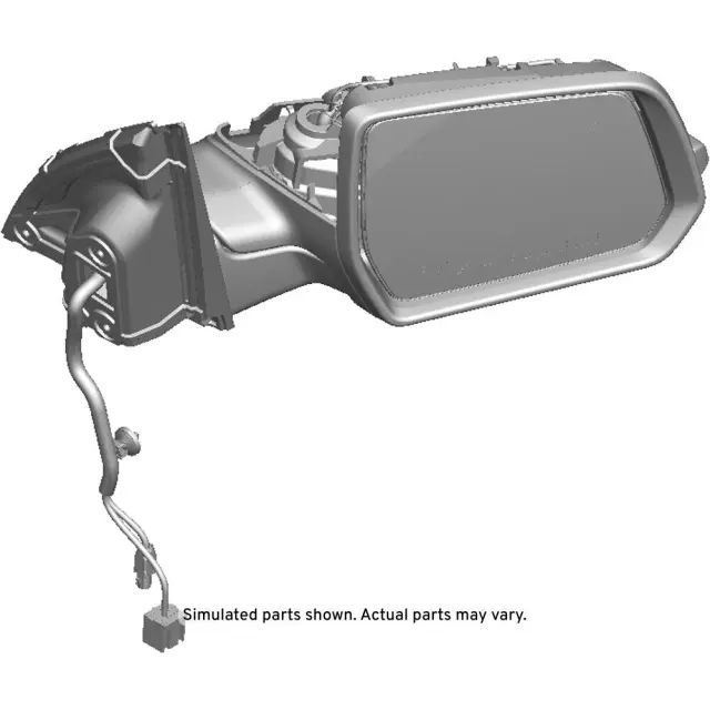 Black Passenger Side Door Mirror without Cover - GM (84952596)