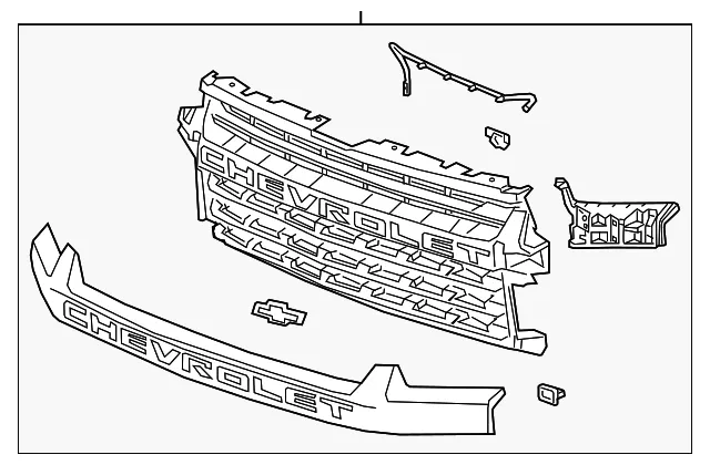 Black Front Grille - GM (84960921) - view 2