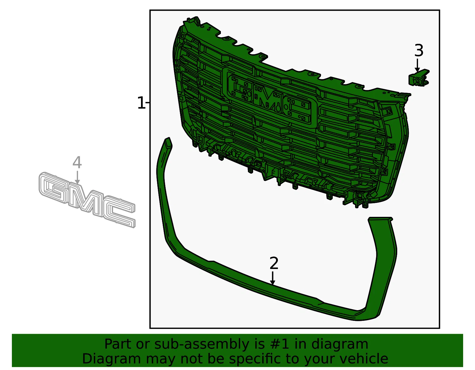 Grille Assembly - GM (84977529) - view 2