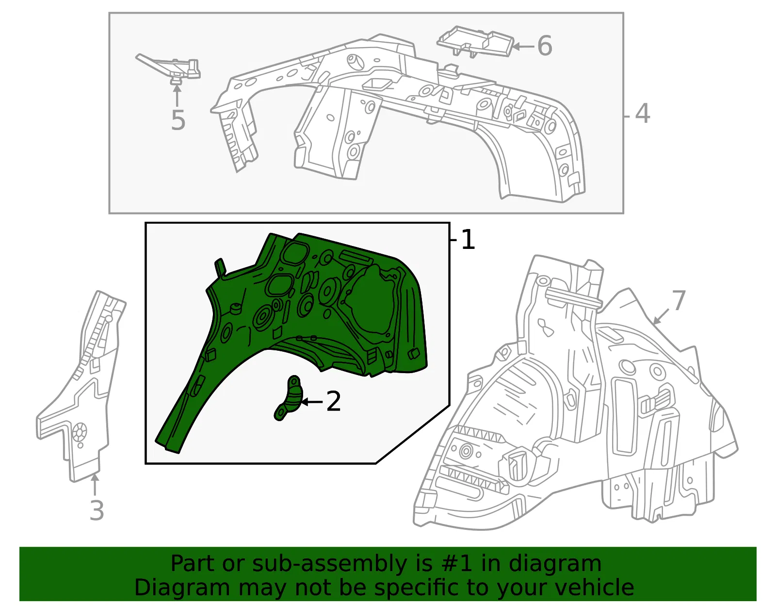 Inner Quarter Panel - GM (85009607) - view 3