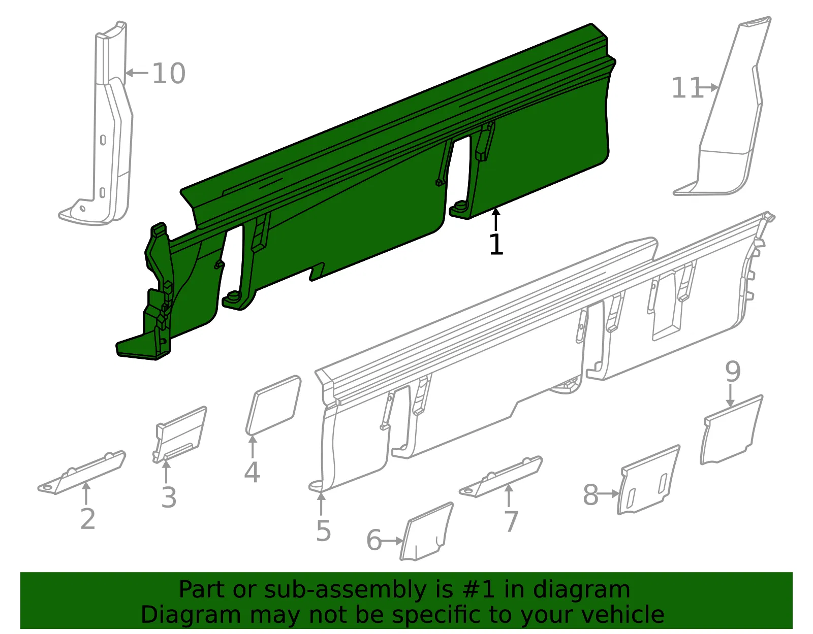 Front Molding - GM (85044015) - view 3