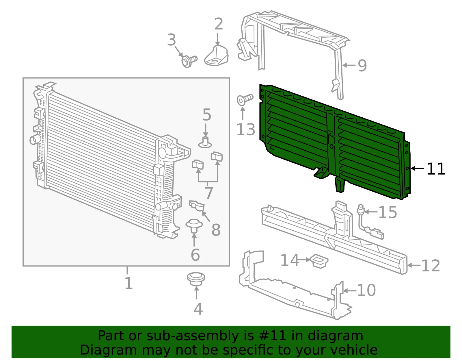 Front Bumper Shutter - GM (85052434) - view 3