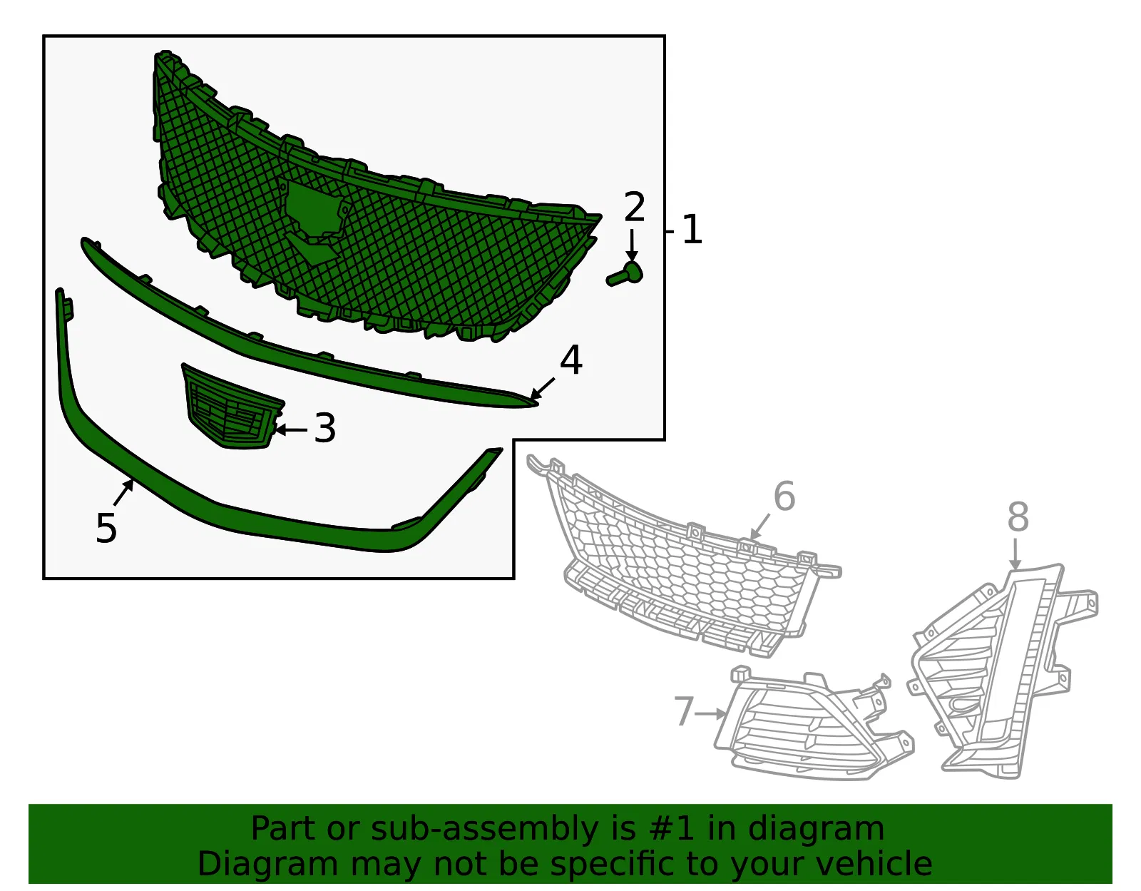 Upper Grille - GM (85104596) - view 3