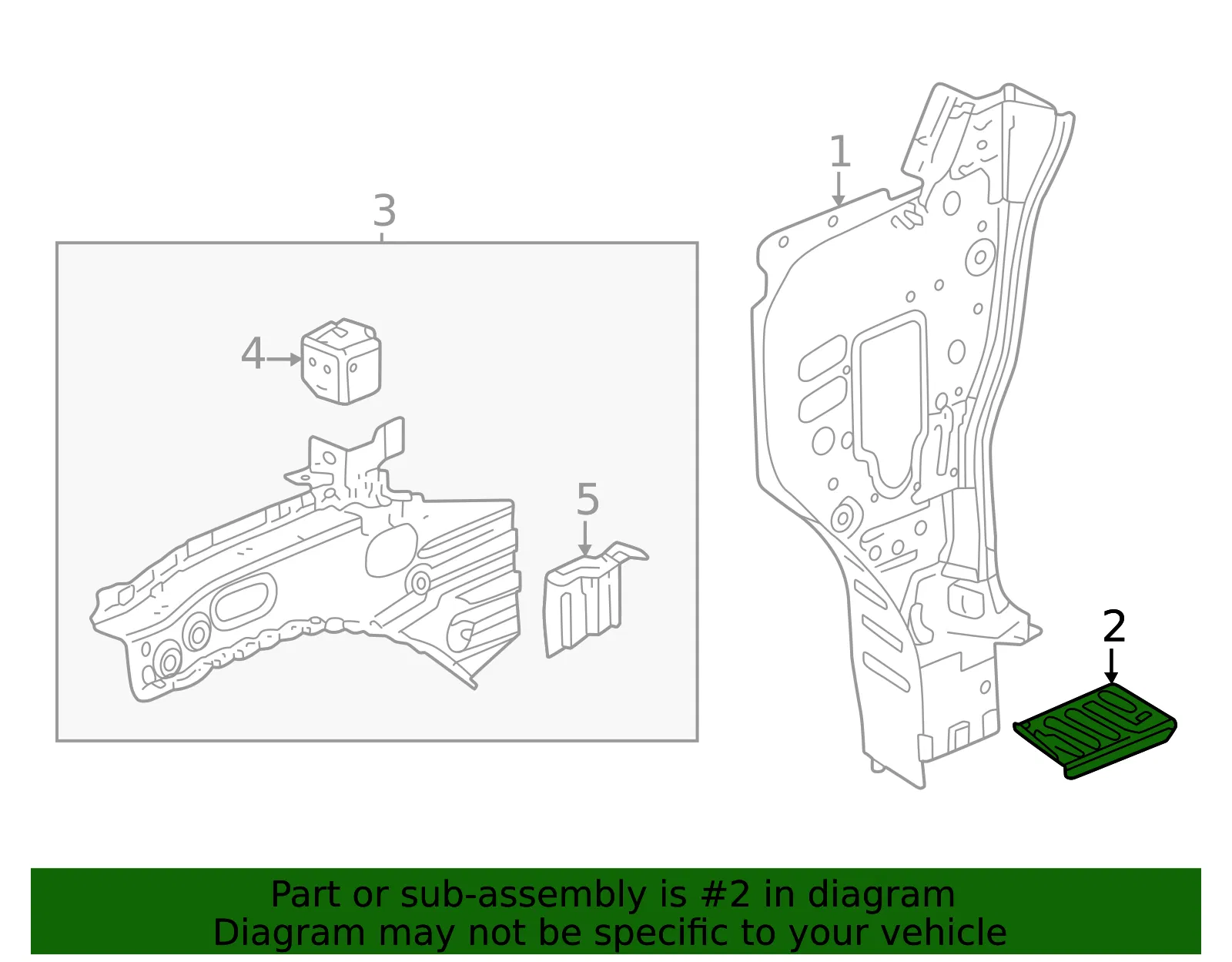 Outer Hinge Pillar Brace - GM (85110075) - view 3