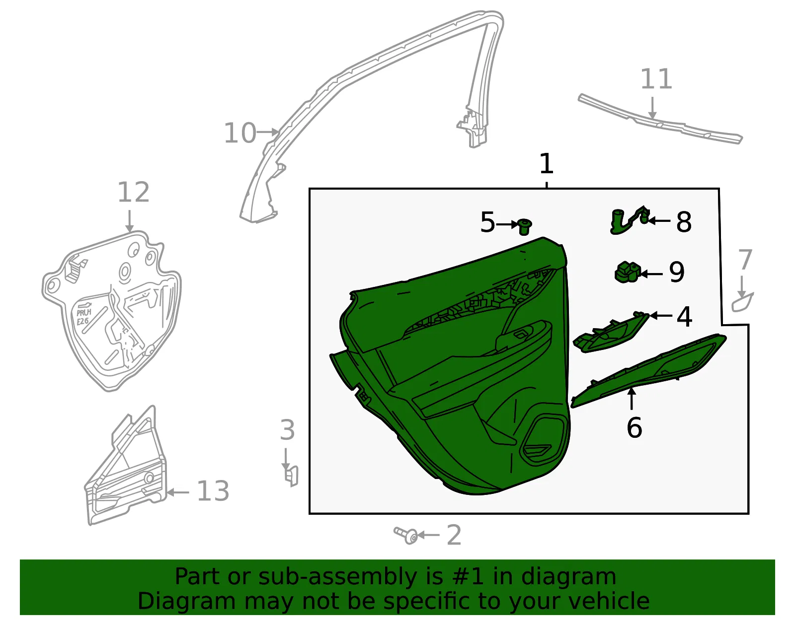 Door Trim Panel - GM (85114101) - view 2